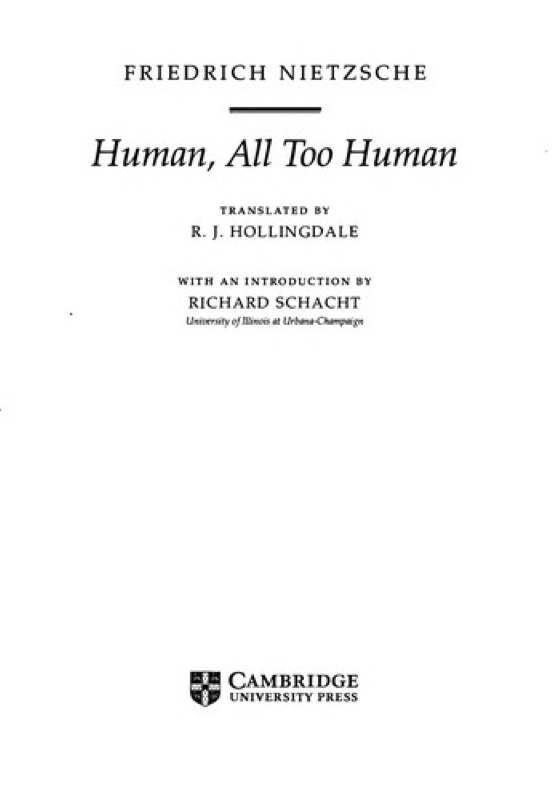 Cover of Human, All Too Human: A Book for Free Spirits